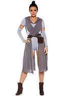 Rey from Star Wars, costume romper, hood, short sleeves